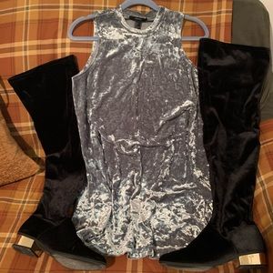 Forever 21 crushed velvet sleeveless swing dress